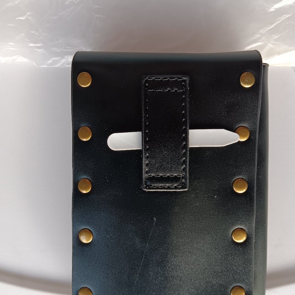 New Belt Bag Pouch Cellphone Holder Faux Leather Black 6.5" x 4" Detachable Belt - Picture 3 of 11